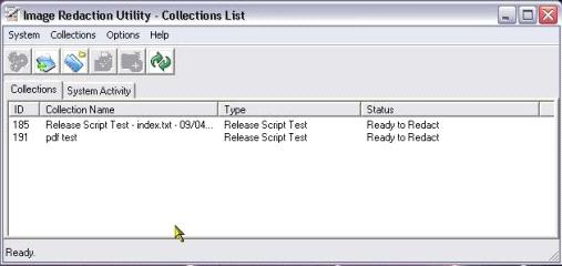 You are able to keep any number of collections within the system. Each collection is easily viewed and processed from the Collections List